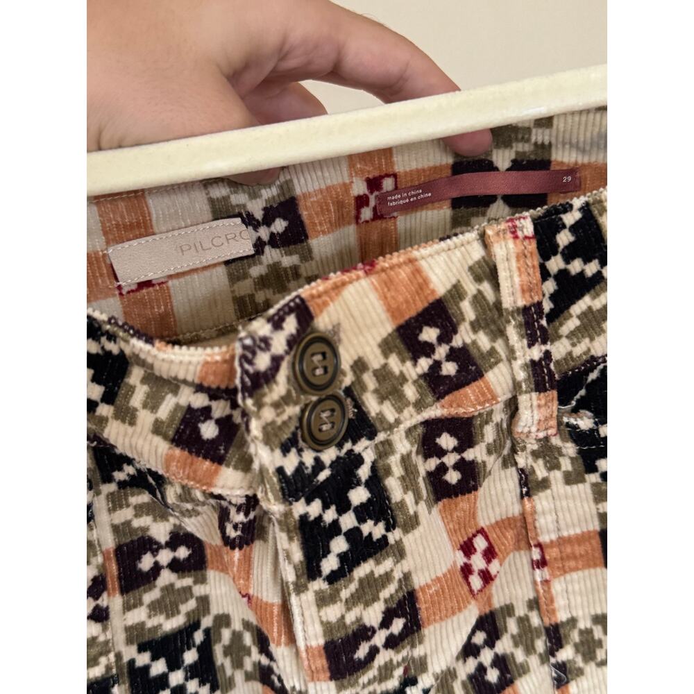 Pilcro Anthropologie The Wanderer Earthy Checkered Pattern Corduroy Shorts - 29 - Picture 6 of 8